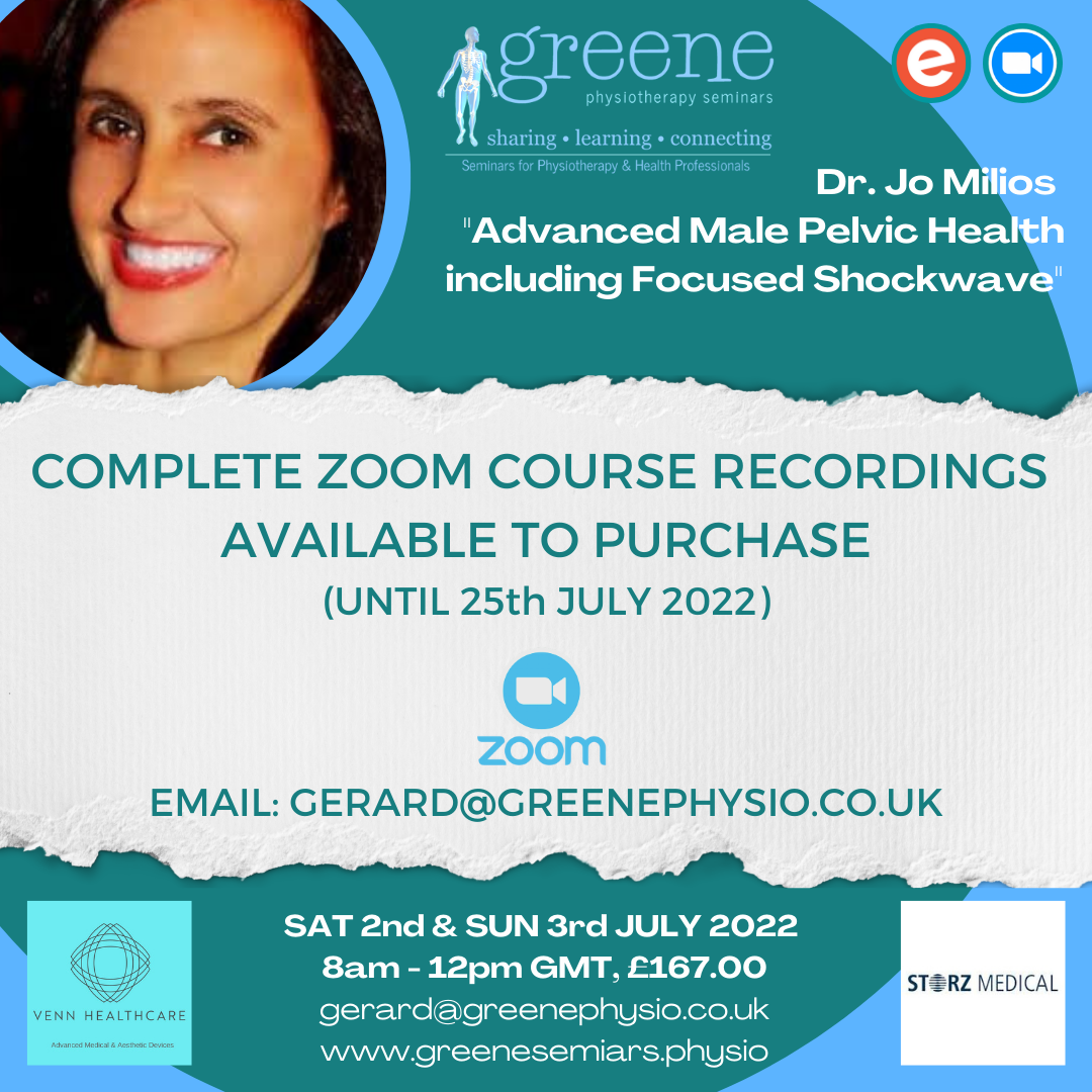 Dr Jo Milios: Advanced Male Pelvic Health Course - Zoom Recordings