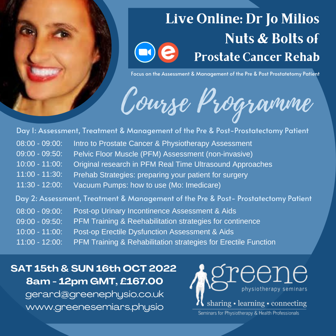 image for story Dr Jo Milios: Nuts & Bolts of Prostate Cancer Rehab