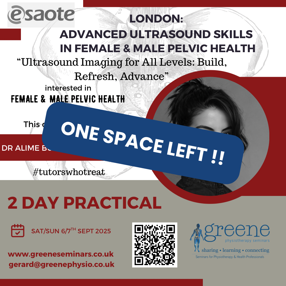 Less than 2 weeks until Gerard and Alime’s London Pelvic Health course